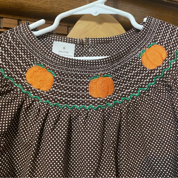 NWT Smocked Pumpkin Dress - Picture 3 of 9